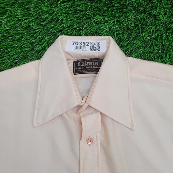 Vintage 70s Disco Shiny Button Shirt Medium 20x28 Faded - Picture 3 of 11